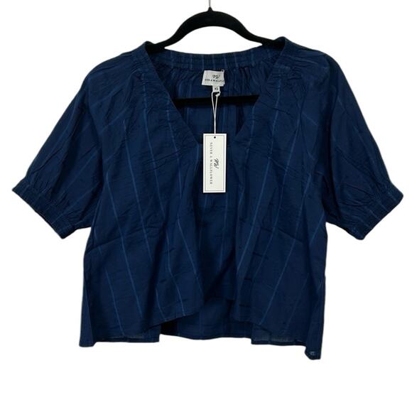 Never A Wallflower Marakesh top Navy checked women’s size XS NWT - Picture 1 of 5